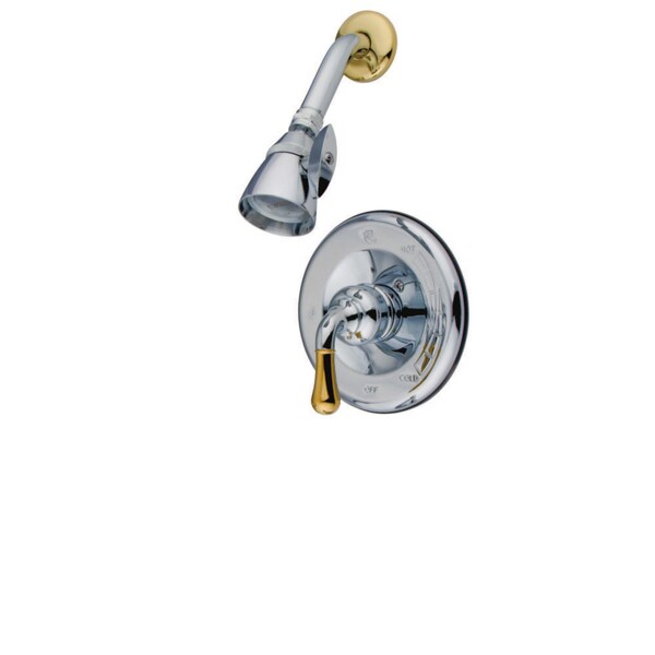 Kingston Brass Shower Faucet, Polished Chrome/Polished Brass, Wall Mount KB1634SO - main